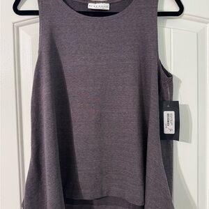 Berry/Earl Gray Baggy Sleeveless Striped Terry Tank by Bryn Walker